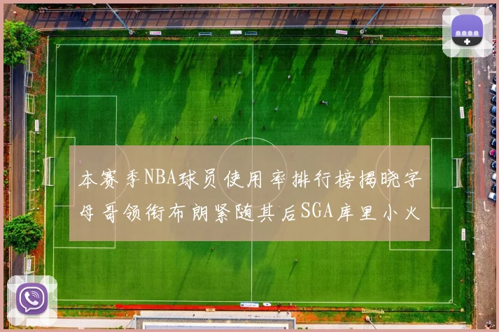 本赛季NBA球员使用率排行榜揭晓字母哥领衔布朗紧随其后SGA库里小火车紧追不舍